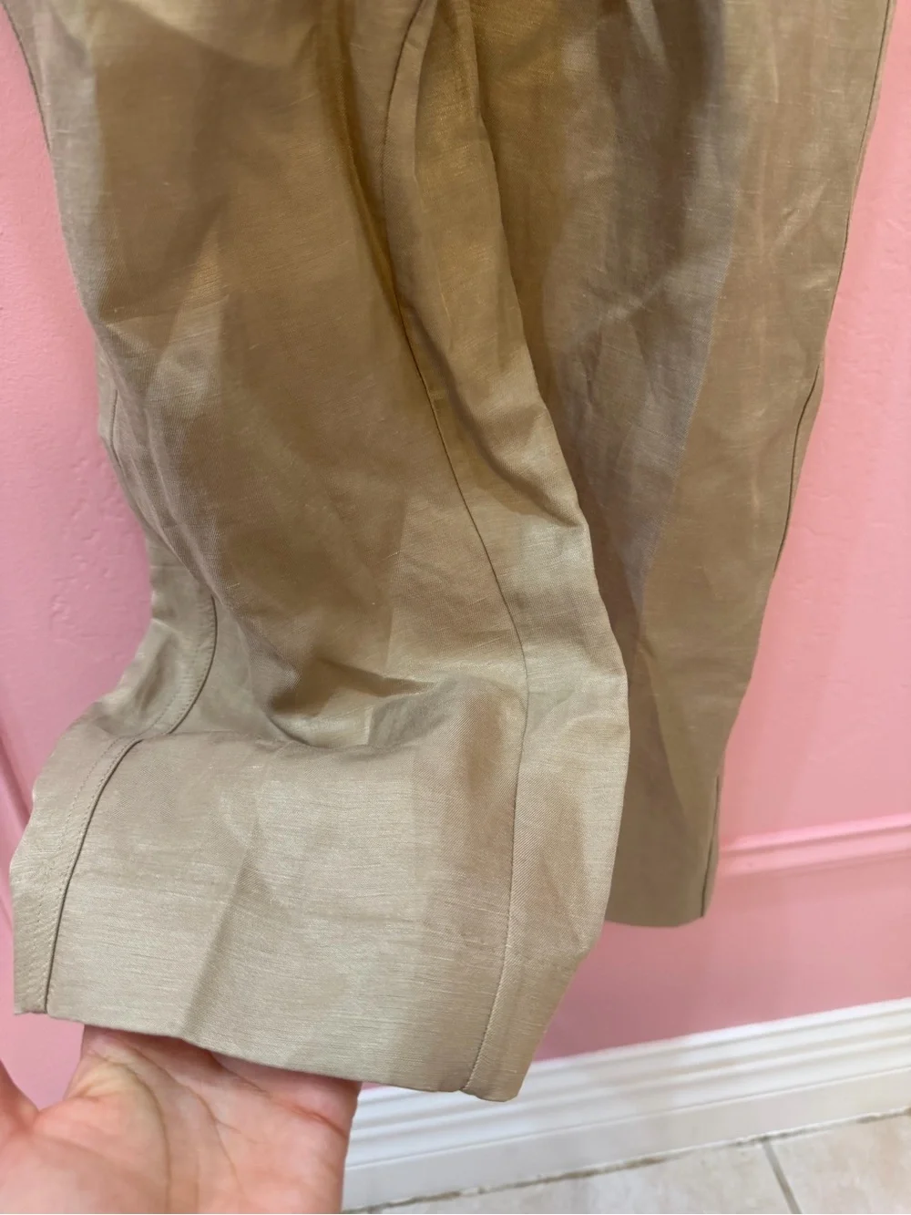 Linen Banana Republic Khaki Sleeveless Jumpsuit